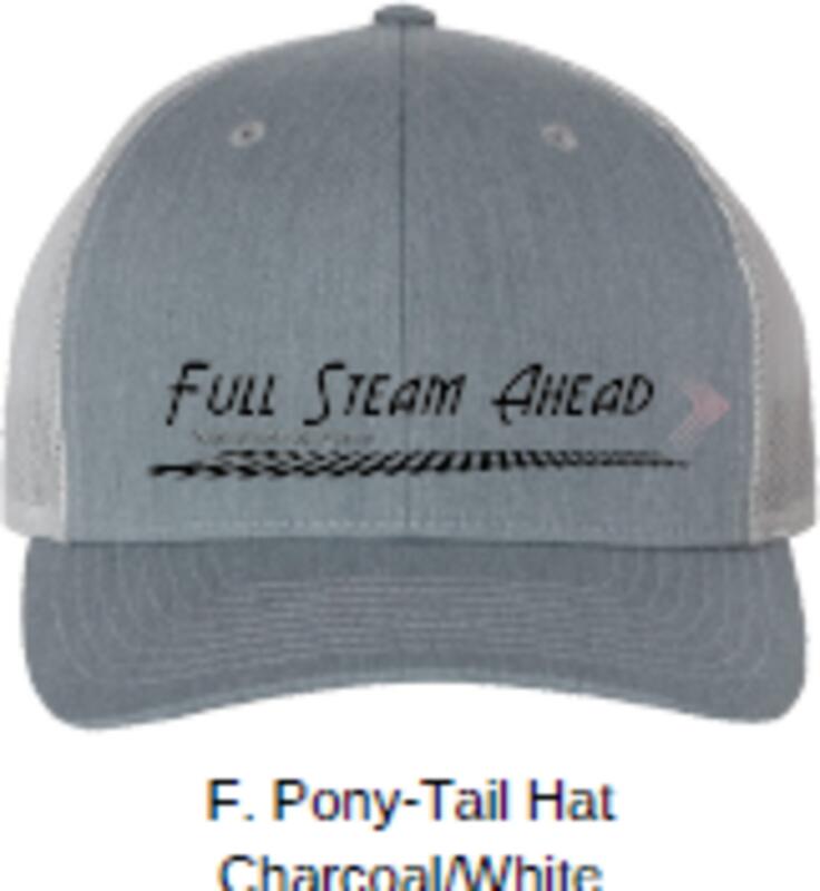 F. Pony-Tail Hat Charcoal/White